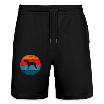 Rottweiler dog lover Retro vintage Gift idea - Stanley/Stella Unisex Bio Joggingshorts Trainer  - Schwarz - Vorne - Nik (191cm) & Marisol (170cm)