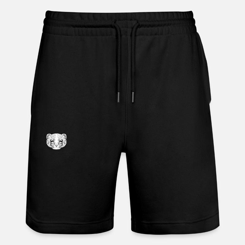 Zeichnung eines Frettchen - Stanley/Stella Unisex Bio Joggingshorts Trainer  - Schwarz