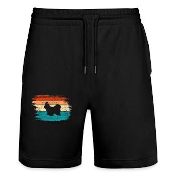 Shih Tzu amoureux des chiens Retro vintage Idée cadeau - Short de jogging bio TRAINER Stanley/Stella unisexe - noir - Devant - Nik (191cm) & Marisol (170cm)