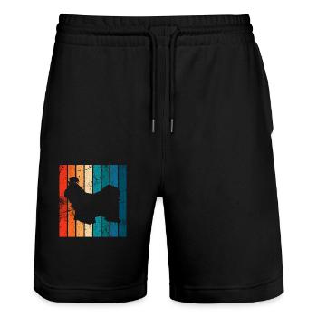 Shih Tzu amoureux des chiens Retro vintage Idée cadeau - Short de jogging bio TRAINER Stanley/Stella unisexe - noir - Devant - Nik (191cm) & Marisol (170cm)