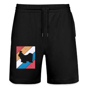 Shih Tzu amoureux des chiens Retro vintage Idée cadeau - Short de jogging bio TRAINER Stanley/Stella unisexe - noir - Devant - Nik (191cm) & Marisol (170cm)
