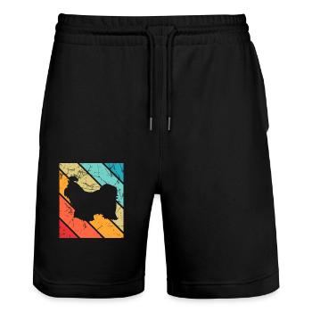 Shih Tzu amoureux des chiens Retro vintage Idée cadeau - Short de jogging bio TRAINER Stanley/Stella unisexe - noir - Devant - Nik (191cm) & Marisol (170cm)