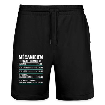 Le Tarif Horaire D'un Mécanicien - Short de jogging bio TRAINER Stanley/Stella unisexe - noir - Devant - Nik (191cm) & Marisol (170cm)