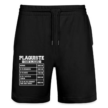 Le Tarif Horaire D'un Plaquiste - Short de jogging bio TRAINER Stanley/Stella unisexe - noir - Devant - Nik (191cm) & Marisol (170cm)
