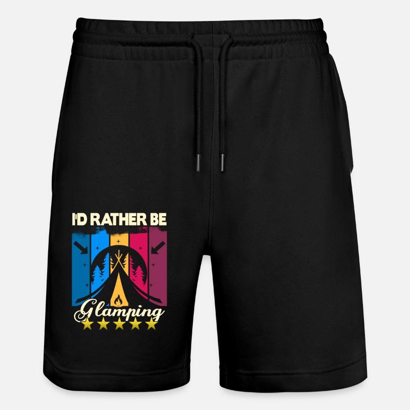 I'd rather be Glamping - Stanley/Stella Trainer Unisex Organic Jogging Shorts - black