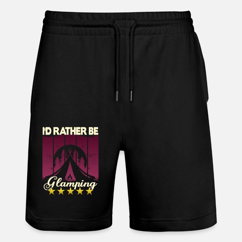 I'd rather be Glamping - Stanley/Stella Trainer Unisex Organic Jogging Shorts - black