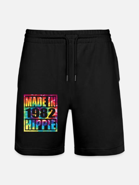 Hippie Birthday 1982 - Stanley/Stella Unisex Bio Joggingshorts Trainer  - Schwarz