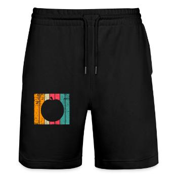 Apricot Fruit Lover Retro Veggie Diet Idée cadeau - Short de jogging bio TRAINER Stanley/Stella unisexe - noir - Devant - Nik (191cm) & Marisol (170cm)
