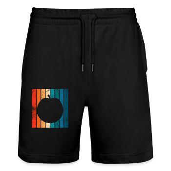 Apricot Fruit Lover Retro Veggie Diet Gift idea - Stanley/Stella Unisex Bio Joggingshorts Trainer  - Schwarz - Vorne - Nik (191cm) & Marisol (170cm)