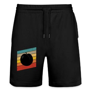 Apricot Fruit Lover Retro Veggie Diet Idée cadeau - Short de jogging bio TRAINER Stanley/Stella unisexe - noir - Devant - Nik (191cm) & Marisol (170cm)