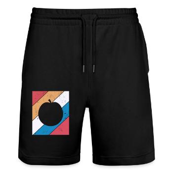 Apricot Fruit Lover Retro Veggie Diet Gift idea - Stanley/Stella Unisex Bio Joggingshorts Trainer  - Schwarz - Vorne - Nik (191cm) & Marisol (170cm)