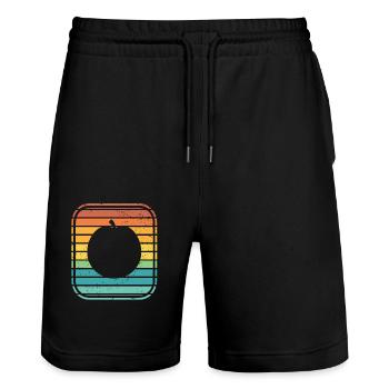 Apricot Fruit Lover Retro Veggie Diet Gift idea - Stanley/Stella Unisex Bio Joggingshorts Trainer  - Schwarz - Vorne - Nik (191cm) & Marisol (170cm)