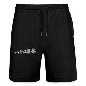 DeFi Decentralized Finance Evolution Of Money BTC - Stanley/Stella Unisex Bio Joggingshorts Trainer  - Schwarz - Vorne - Nik (191cm) & Marisol (170cm)
