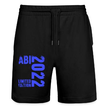 Abitur Gymnasium Damen und Herren Abi 2022 - Stanley/Stella Unisex Bio Joggingshorts Trainer  - Schwarz - Vorne - Nik (191cm) & Marisol (170cm)