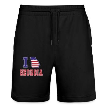 Georgia USA I love Albama - Stanley/Stella Unisex Bio Joggingshorts Trainer  - Schwarz - Vorne - Nik (191cm) & Marisol (170cm)