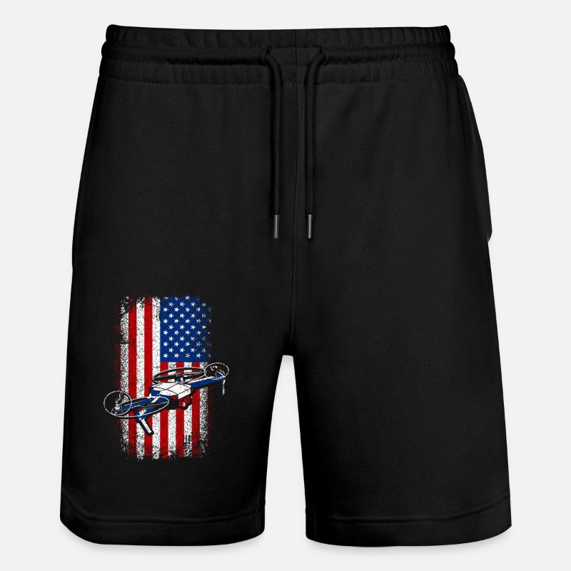 Usa Drapeau américain Drone - Short de jogging bio TRAINER Stanley/Stella unisexe - noir