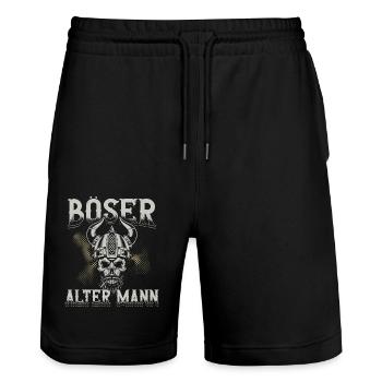 Böser Alter Mann Wikinger Kriegerin Walküre - Stanley/Stella Unisex Bio Joggingshorts Trainer  - Schwarz - Vorne - Nik (191cm) & Marisol (170cm)