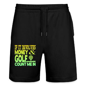 Argent et golf - Short de jogging bio TRAINER Stanley/Stella unisexe - noir - Devant - Nik (191cm) & Marisol (170cm)