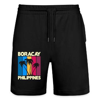 Boracay Philippines - Stanley/Stella Unisex Bio Joggingshorts Trainer  - Schwarz - Vorne - Nik (191cm) & Marisol (170cm)