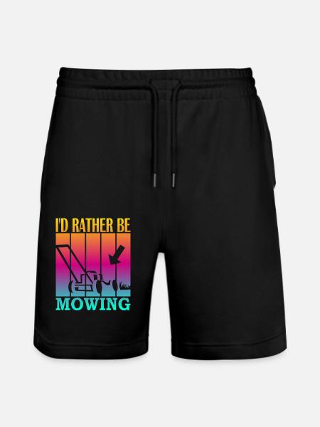 I'd rather be mowing - Stanley/Stella Trainer Unisex Organic Jogging Shorts - black