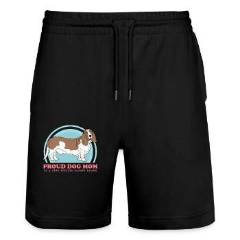 Basset Hound Maman Maîtresse Chien Propriétaire Cadeau - Short de jogging bio TRAINER Stanley/Stella unisexe - noir - Devant - Nik (191cm) & Marisol (170cm)