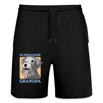 Schnauzer Grandpa Herrchen Hundebesitzer Geschenk - Stanley/Stella Unisex Bio Joggingshorts Trainer  - Schwarz - Vorne - Nik (191cm) & Marisol (170cm)