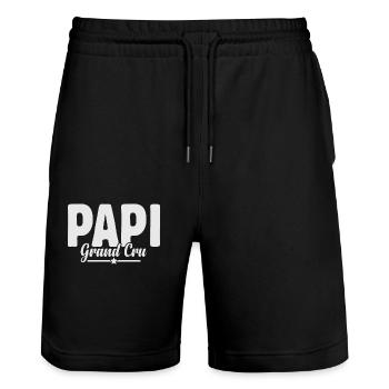 Papi Grand Cru Anniversaire Cadeau De Noël Amour - Short de jogging bio TRAINER Stanley/Stella unisexe - noir - Devant - Nik (191cm) & Marisol (170cm)