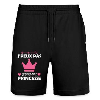 Je Peux Pas Je Suis Une Princesse Cadeau Amour - Short de jogging bio TRAINER Stanley/Stella unisexe - noir - Devant - Nik (191cm) & Marisol (170cm)