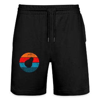 Avocat Vegan Lover Retro Veggie Diet Idée cadeau - Short de jogging bio TRAINER Stanley/Stella unisexe - noir - Devant - Nik (191cm) & Marisol (170cm)