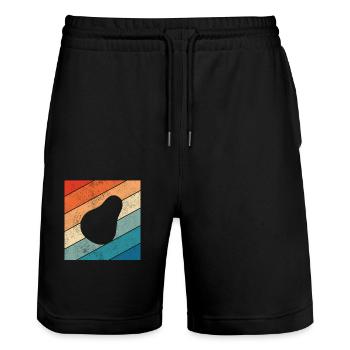Avocado Vegan Lover Retro Veggie Diet Gift idea - Stanley/Stella Unisex Bio Joggingshorts Trainer  - Schwarz - Vorne - Nik (191cm) & Marisol (170cm)