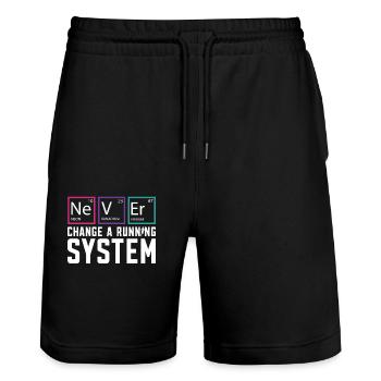 Ne changez jamais un marathon de coureur de système de course - Short de jogging bio TRAINER Stanley/Stella unisexe - noir - Devant - Nik (191cm) & Marisol (170cm)