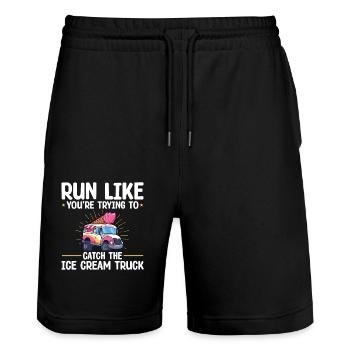 Xxxx Vêtements de marathon de coureur - Short de jogging bio TRAINER Stanley/Stella unisexe - noir - Devant - Nik (191cm) & Marisol (170cm)
