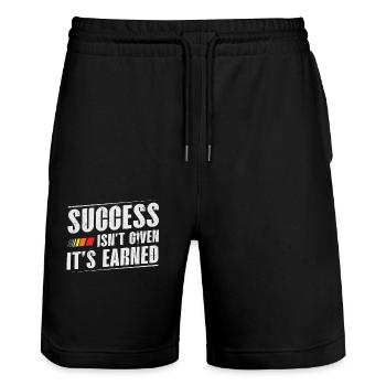 Success is not given to you, you have to - Stanley/Stella Trainer Unisex Organic Jogging Shorts - black - Front - Nik (191cm) & Marisol (170cm)