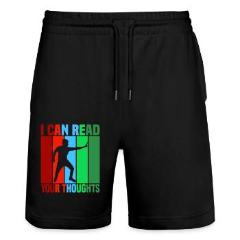 I Can Read Your Thoughts - Stanley/Stella Trainer Unisex Organic Jogging Shorts - black - Front - Nik (191cm) & Marisol (170cm)