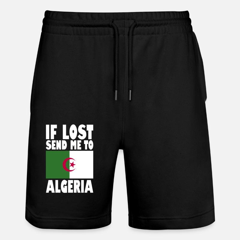 Algerien Flagge Spruch - Stanley/Stella Unisex Bio Joggingshorts Trainer  - Schwarz