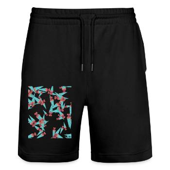 Schultüte Einschulung Geschenk - Stanley/Stella Unisex Bio Joggingshorts Trainer  - Schwarz - Vorne - Nik (191cm) & Marisol (170cm)