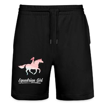 Équitation Fille Équestre Dressage - Short de jogging bio TRAINER Stanley/Stella unisexe - noir - Devant - Nik (191cm) & Marisol (170cm)