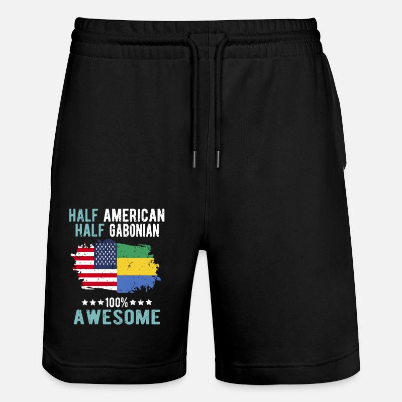 Moitié américain moitié gabonais - Short de jogging bio TRAINER Stanley/Stella unisexe - noir