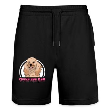 Pudel Mom Hundebesitzer Hundeliebhaber Geschenk - Stanley/Stella Unisex Bio Joggingshorts Trainer  - Schwarz - Vorne - Nik (191cm) & Marisol (170cm)