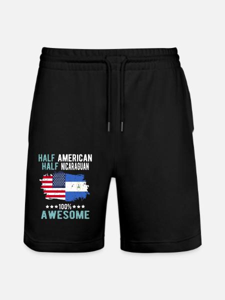 Half American Half Nicaraguan - Stanley/Stella Trainer Unisex Organic Jogging Shorts - black