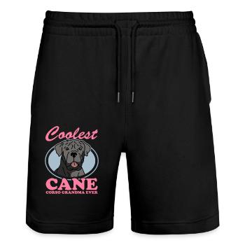 Cane Corso Grand-mère | Cadeau de propriétaire de chien de chien - Short de jogging bio TRAINER Stanley/Stella unisexe - noir - Devant - Nik (191cm) & Marisol (170cm)