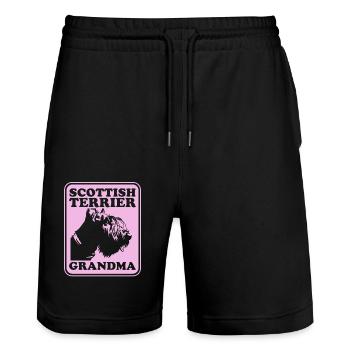 Scottish Terrier Grandma Dog Owner Gift - Stanley/Stella Trainer Unisex Organic Jogging Shorts - black - Front - Nik (191cm) & Marisol (170cm)