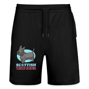 Scottish Terrier Grandma Dog Owner Gift - Stanley/Stella Trainer Unisex Organic Jogging Shorts - black - Front - Nik (191cm) & Marisol (170cm)