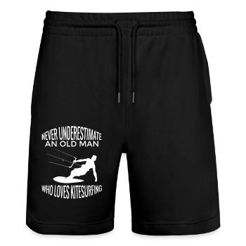 Kitesurfer Windsurfer Surf Windsurfing Cadeau - Short de jogging bio TRAINER Stanley/Stella unisexe - noir - Devant - Nik (191cm) & Marisol (170cm)