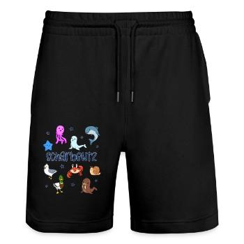 Süße Tiere in Scharbeutz - Stanley/Stella Unisex Bio Joggingshorts Trainer  - Schwarz - Vorne - Nik (191cm) & Marisol (170cm)