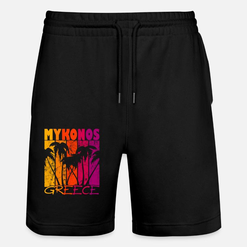 Mykonos Grèce Coucher de soleil - Short de jogging bio TRAINER Stanley/Stella unisexe - noir
