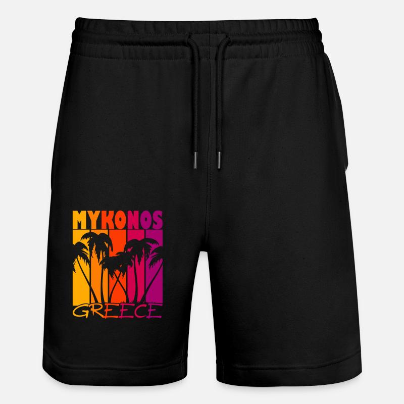 Mykonos Grèce Coucher de soleil - Short de jogging bio TRAINER Stanley/Stella unisexe - noir