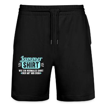 Jammer Shirt wie normales Shirt nur mit mir drin - Stanley/Stella Unisex Bio Joggingshorts Trainer  - Schwarz - Vorne - Nik (191cm) & Marisol (170cm)