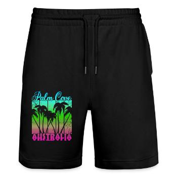 Palm Cove Australie - Short de jogging bio TRAINER Stanley/Stella unisexe - noir - Devant - Nik (191cm) & Marisol (170cm)