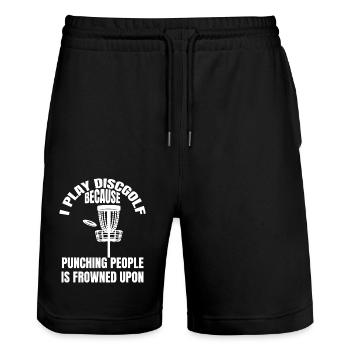 Disc Golf Funny Saying Disc Golfer Disc Golfer - Stanley/Stella Trainer Unisex Organic Jogging Shorts - black - Front - Nik (191cm) & Marisol (170cm)
